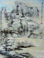 艺术家陈刚日记:《雪山冰挂》《晨雪》,国画山水画40×60cm,想象篇,请欣【图0】