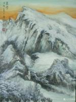 艺术家陈刚日记:《雪山冰挂》《晨雪》,国画山水画40×60cm,想象篇,请欣【图1】