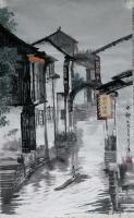 艺术家张喜才日记:《江南水乡》,纽约参展作品,尺寸六尺98x180cm【图2】