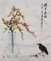 艺术家苏进春日记:国画小品《梅开五福》,尺寸56X68cm,
黄世界老师题苏【图0】
