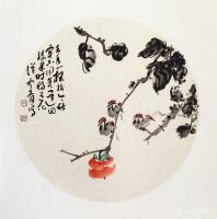 艺术家田革祥日记:《正月枇杷黄似橘》《金风初下菊花黄》国画花鸟画小品一组,请欣【图0】