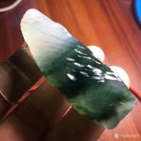 艺术家罗邵华收藏:玉石两枚:冰种山水瓢花胶感好,有味道特色,尺寸66-20.7【图3】