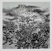 艺术家杨振华日记:新作《青山聚秀》三幅,绘制过程分享,国画山水画,尺寸60*6【图1】