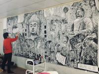 艺术家马培童日记:创作随想:石窟探访写生、采风、创作,用焦墨画表现,是以浓墨汁【图1】