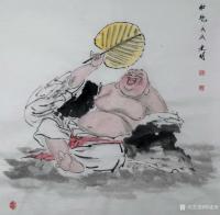 艺术家邢建明日记:国画人物画《掏耳图》,《锄禾日当午》,《和气》,《味道好极了【图3】