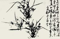 艺术家田革祥日记:长时间不画兰草了,练练手。课堂示范国画写意兰草【图1】