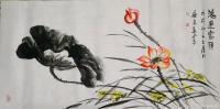 艺术家苏进春日记:近期作品:《室静兰香》50x100Cm,作品《鸿运当头》50【图1】