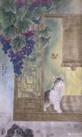 艺术家汪林日记:新作《翠鸟荷花图》,尺寸38X38CM,《猫蝶图》,尺寸10【图0】