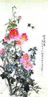 艺术家甘庆琼日记:国画写意花鸟画近作:《吐尽芳华》 尺寸123cmX246c【图0】