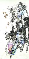 艺术家甘庆琼日记:国画写意花鸟画近作:《吐尽芳华》 尺寸123cmX246c【图1】