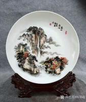 艺术家杨增超日记:奇石瓷画艺术作品:《高山流水》,《春暖花开》,《清溪幽胜》,【图0】