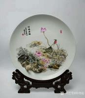 艺术家杨增超日记:奇石瓷画艺术作品:《高山流水》,《春暖花开》,《清溪幽胜》,【图5】