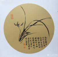 艺术家石梦松日记:国画《梅》《兰》《竹》《菊》,四尺斗方新作。《梅》附卢梅坡诗【图1】
