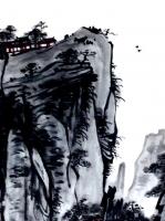 艺术家龚光万日记:国画写意山水画新作品《泉壑带茅茨,云霞生薜帷。竹怜新雨后,山【图3】