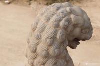 艺术家明清古艺日记:青石雕刻《宋元雄狮》,高65厘米座直径47厘米,雄狮雕像造型【图5】