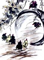 艺术家龚光万日记:国画花鸟画《扁豆花香》,画面诗意:“一庭春雨瓢儿菜,满架秋风【图2】