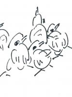 艺术家龚光万日记:《小鸡小鸡》,二十余年前,政治学习之余涂鸦作品,今翻读实感兴【图2】