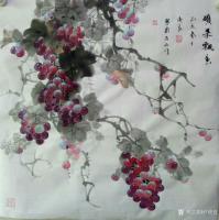 艺术家卢俊良日记:四尺斗方国画葡萄新作品一组,《岁月静好》《秋实》《秋趣》《硕【图0】