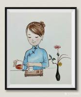 艺术家刘晓宁日记:香香漫画人物画欣赏;画画是一个奇妙的过程,看着画面一点点变化【图3】