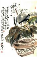 艺术家甘庆琼日记:国画荷花《世间花叶不相伦》尺寸三尺整张100X50cm;
【图0】