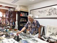 艺术家金新宇生活:国画山水苍松瀑布取诗意“此曲只应天上有 人间能得几回闻”;尺【图0】