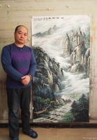 艺术家宁建华收藏:国画彩墨山水画《峡谷新风》,大六尺原创作品。【图1】