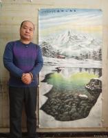 艺术家宁建华收藏:国画彩墨山水画《雪融山河春》,大六尺原创作品请欣赏。【图1】