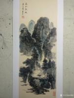 艺术家杨增超日记:国画山水画作品《高山流水》彩墨画,尺寸四尺竖幅68X138C【图3】