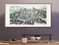 艺术家杨牧青日记:名称：大写意国画《浮影美丽河山》规格：137cmx70cm；【图0】