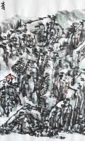 艺术家杨牧青日记:名称：大写意国画《青山待贤者》；
规格：137cm×70c【图2】