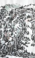 艺术家杨牧青日记:名称：大写意国画《青山待贤者》；
规格：137cm×70c【图4】