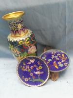 艺术家荆古轩收藏:景泰蓝手绘花卉瓶和民国早期景泰蓝手绘花卉小盘;
荆门收藏—【图0】