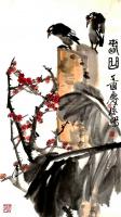 艺术家甘庆琼日记:国画花鸟芭蕉系列作品《映窗叶叶芭蕉绿，啼鸟声声新雨余》作品尺【图1】