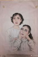 艺术家徐景莲日记:国画女性人物画《守望》,庚子年初春徐景莲新创作的完成于广州;【图1】