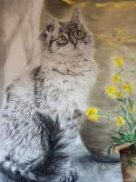 艺术家罗虹明日记:国画花鸟画《招财猫》春意盎然。尺寸四尺整张，标价400。【图2】