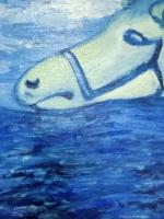 艺术家15252316560生活:作品：海马
类别：油画
尺寸：50×40
海与马奇特的【图1】