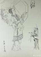 艺术家罗树辉日记:若干年前的仕女图稿《扑蝶》《鸟语》，找出来，好像也勉强可看。【图0】