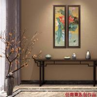 艺术家任燕日记:国画工笔画荷花《一堂和气》《荷香》,作品尺寸八尺对开248X【图2】