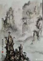 艺术家陈刚日记:画三幅国画山水水粉画《黄山烟云》《楠溪捕鱼》,装裱两幅,又开【图0】