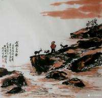 艺术家杨牧青日记:国画山水画作品
名称：我想去外面
规格：68cmx68c【图0】