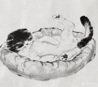 艺术家罗虹明日记:这两天画了个小手卷《懒猫》系列，像呆在家里的你吗？疫情反复，【图0】