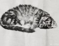 艺术家罗虹明日记:这两天画了个小手卷《懒猫》系列，像呆在家里的你吗？疫情反复，【图3】