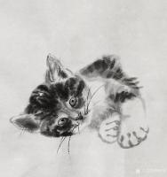艺术家罗虹明日记:这两天画了个小手卷《懒猫》系列，像呆在家里的你吗？疫情反复，【图5】