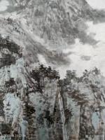 艺术家欧凯歌日记:国画山水画《云山飞瀑图》，壬寅年秋月欧凯歌画。
在得到长沙【图3】