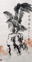 艺术家袁峰日记:国画动物画鹰系列作品《大鹏展翅》《大展宏图》《壮志凌云》等，【图0】