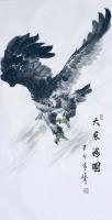 艺术家袁峰日记:国画动物画鹰系列作品《大鹏展翅》《大展宏图》《壮志凌云》等，【图2】