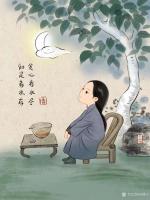 艺术家刘晓宁日记:种善因，得善果。——香香治愈系插画
知足者水存，贪心者水尽【图1】