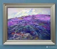 艺术家龚光万收藏:丁宗江先生油画欣赏《那拉提的紫色》作品尺寸100x130cm【图1】