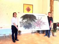 艺术家叶仲桥生活:原駐港部队副司令員陈维展将军为我題《仲桥植牡丹》,给我鼓励。【图4】