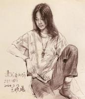 艺术家王晓鹏日记:速写作品《陈先生》;
速写作品:本家女孩广西师大田田
速【图1】